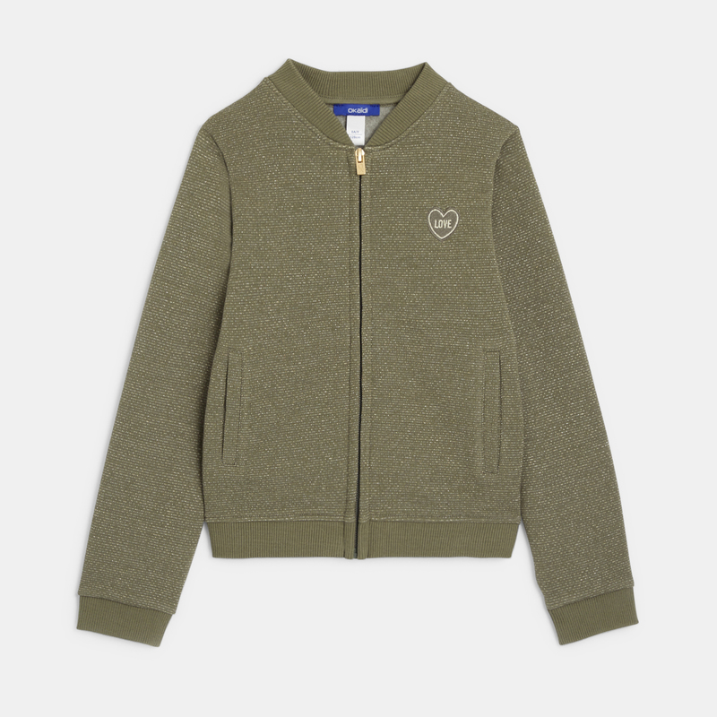 Teddy zippé irisé vert fille