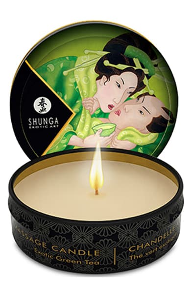 Shunga Erotic Art Massage Candle Exotic Green Tea 30ml