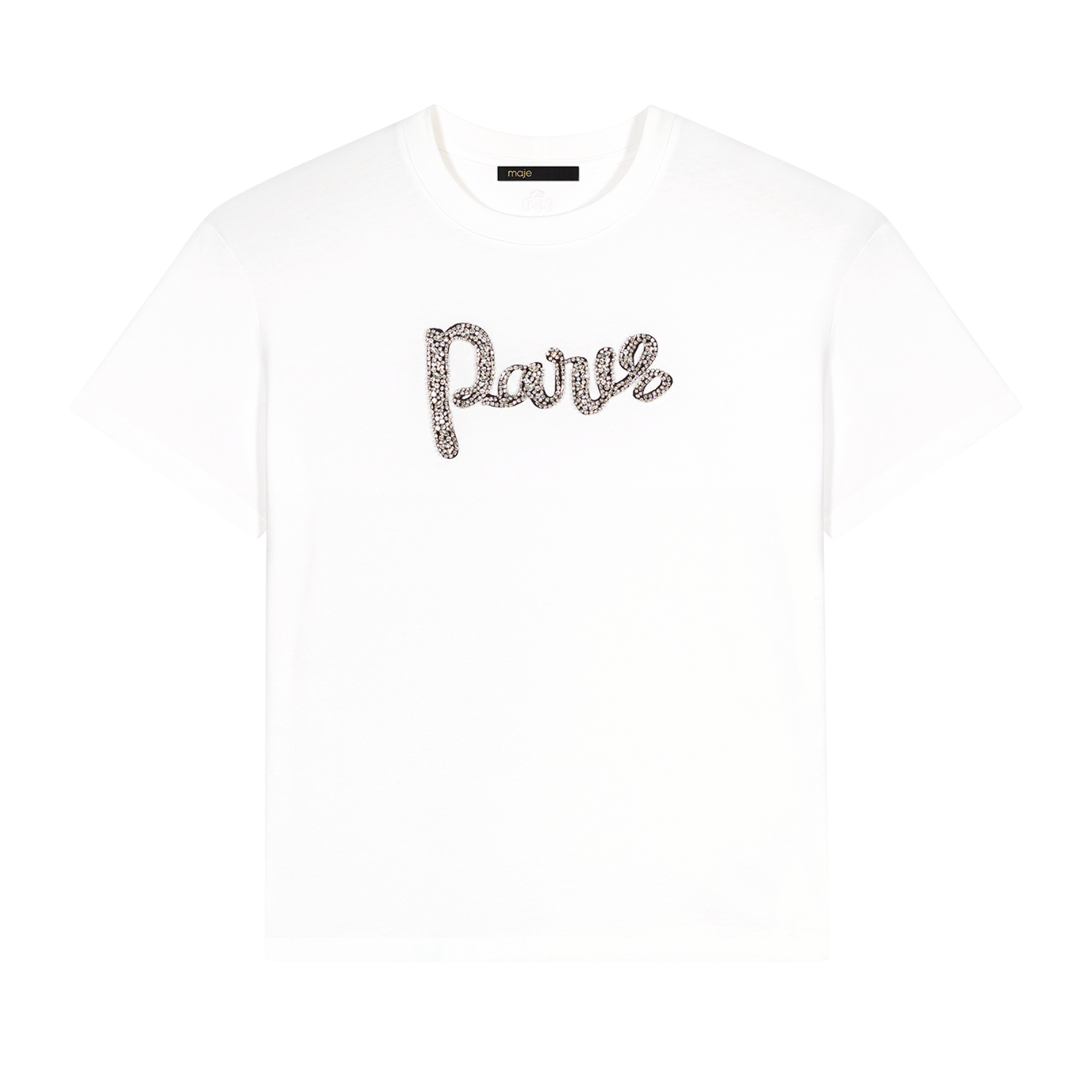 Tee-shirt droit col rond en coton | Blanc
