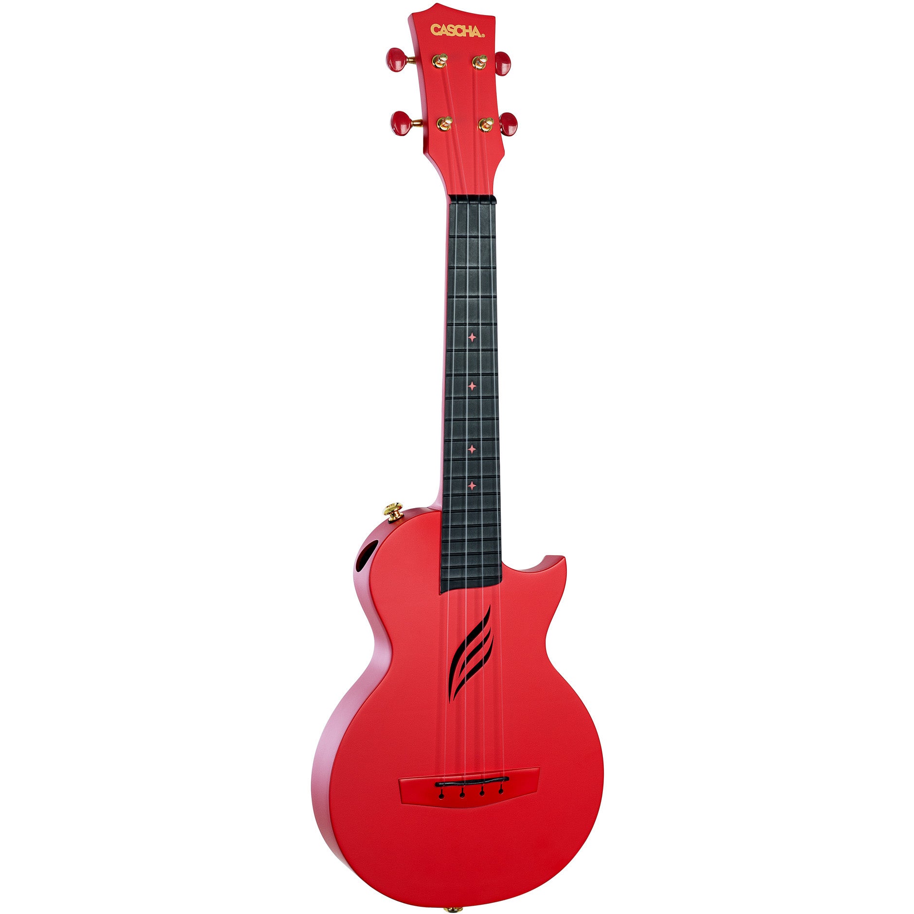 Cascha HH 2280 carbon fiber concert ukelele set rood