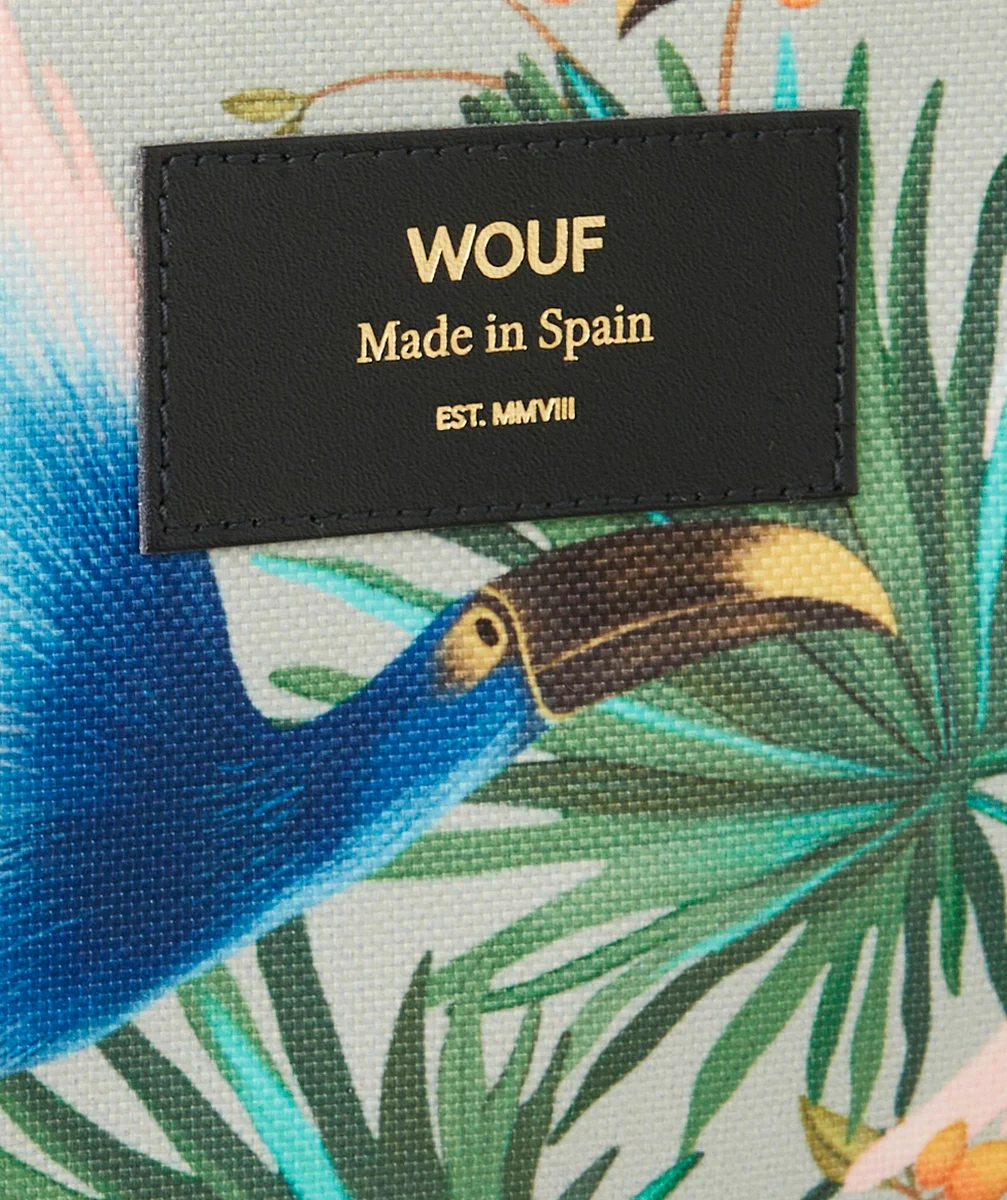 WOUFPOCHETTE EN PLASTIQUE RECYCLÉ IMPRIMÉE TROPICAL OISEAUX