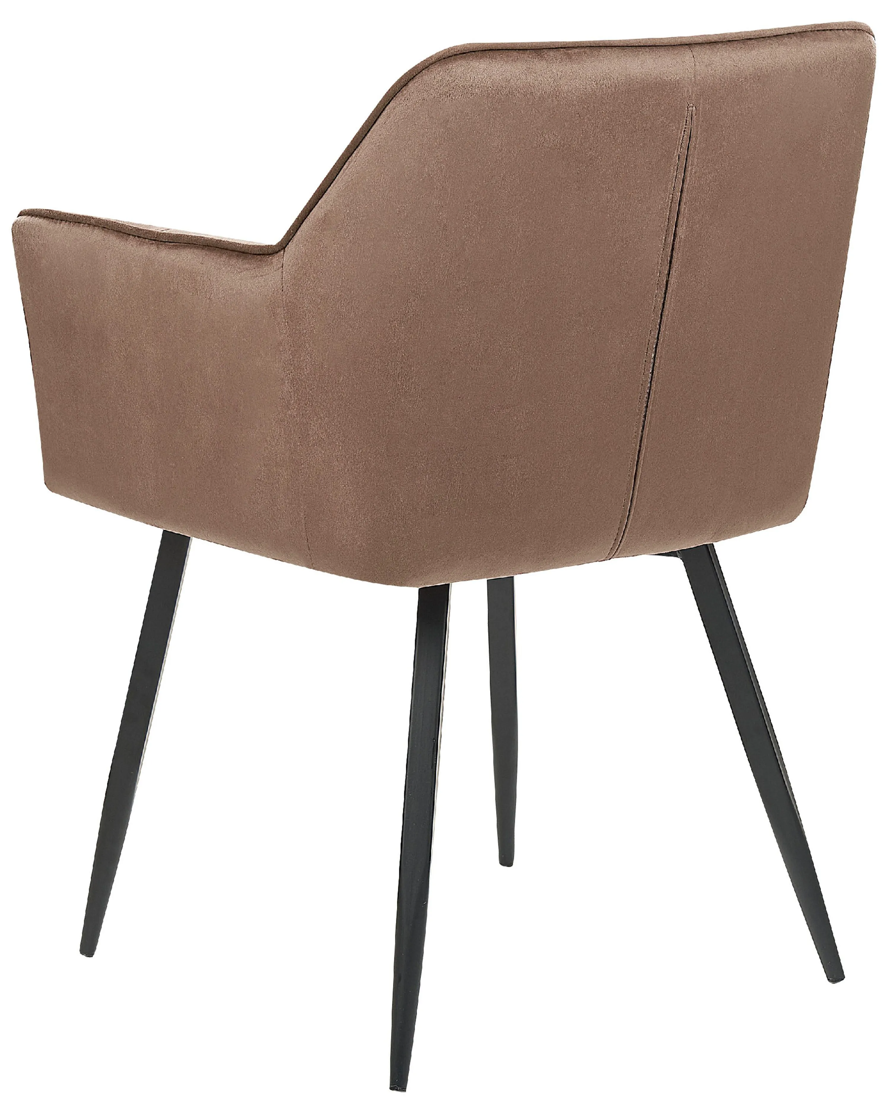 Set van 2 eetkamerstoelen JASMIN Fluweel Bruin
