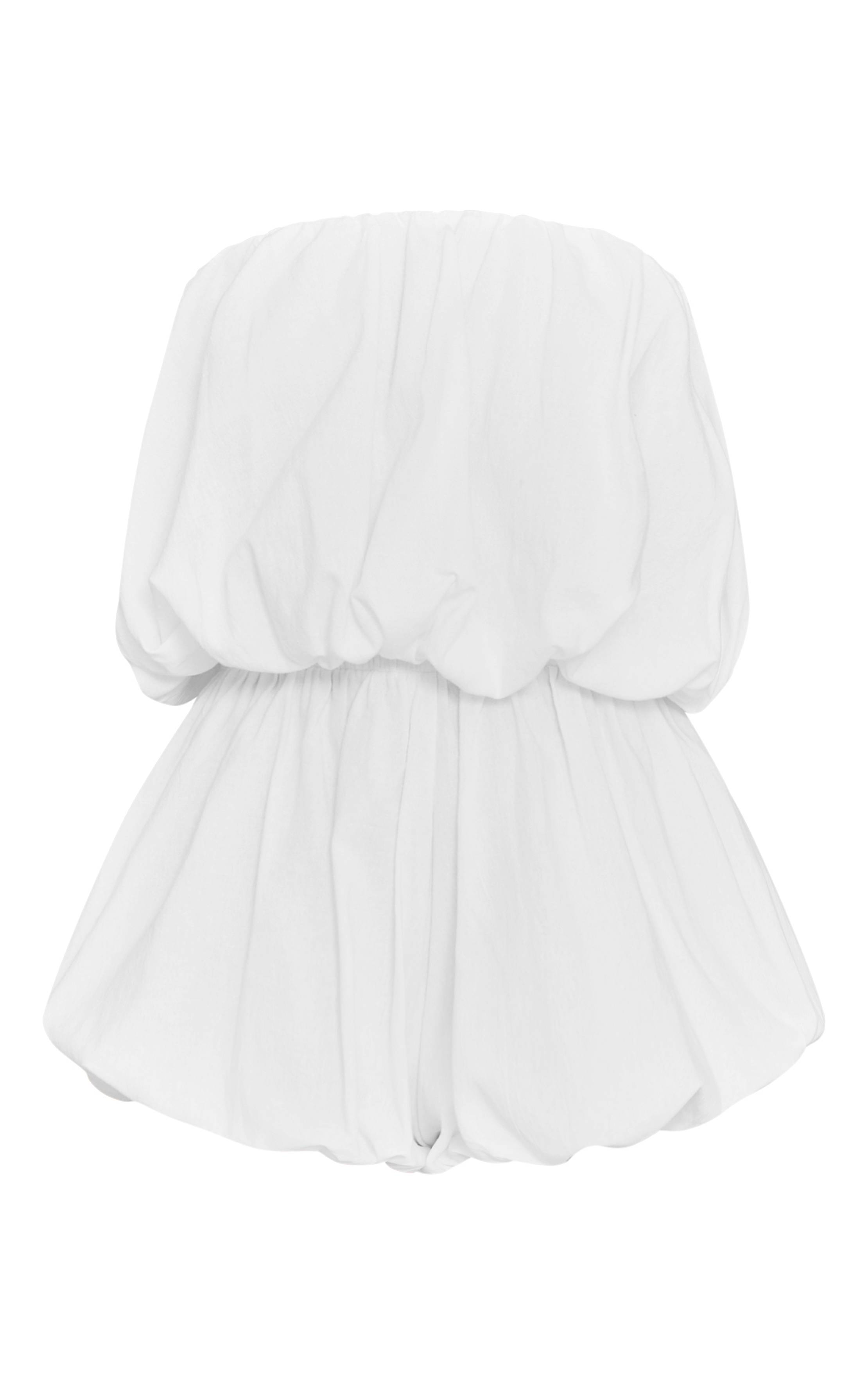 Blanc Combi-short Bandeau À Détail Bouffant