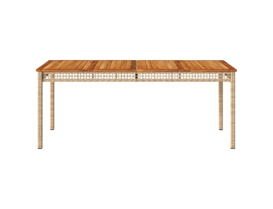 VIDAXL - Table de jardin beige 180x90x75 cm résine tressée et acacia