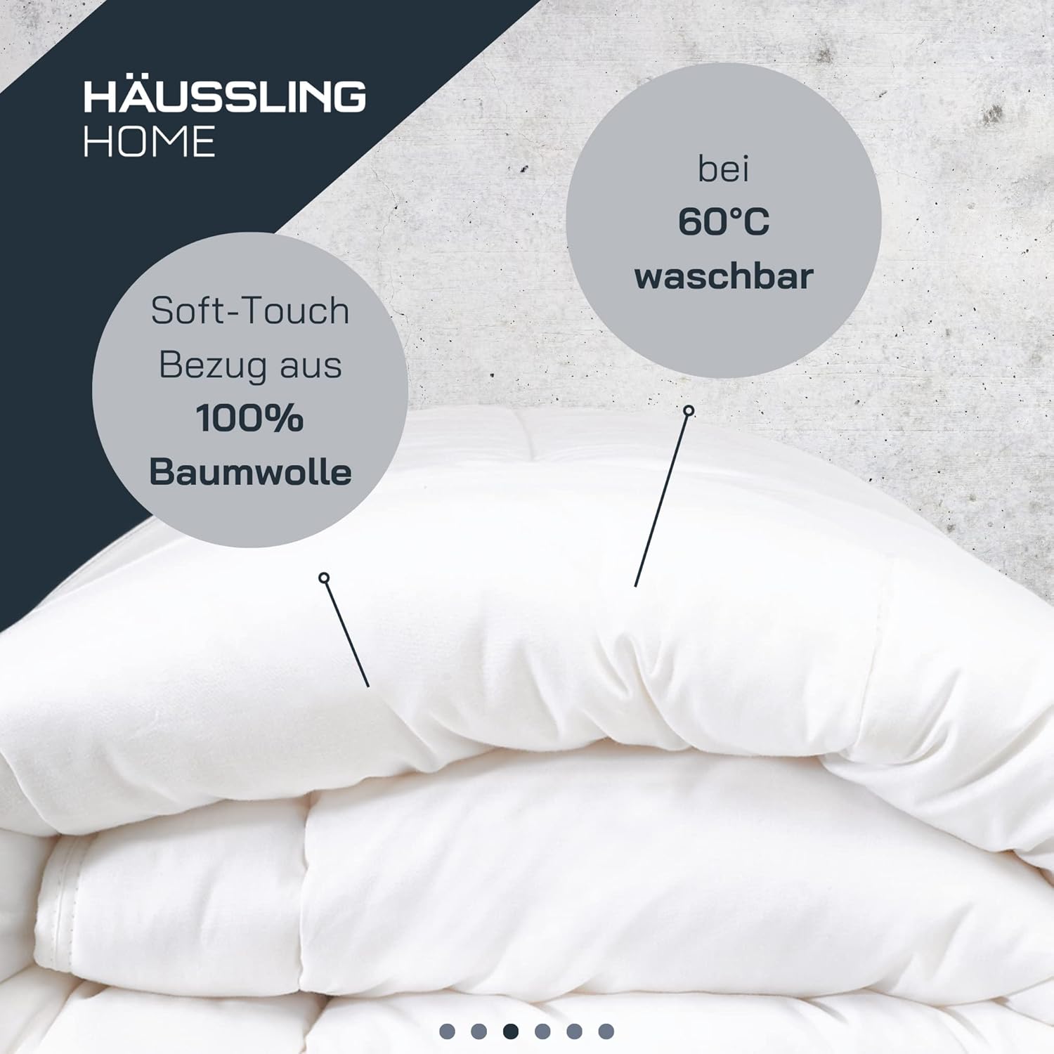 Häussling Home Daunendecke 200x200 cm | Ganzjahresdecke, Bettdecke, Made in Germany, 90% Daunen, auch für Allergiker geeignet, Bezug 100% Baumwolle,Füllgewicht 760g