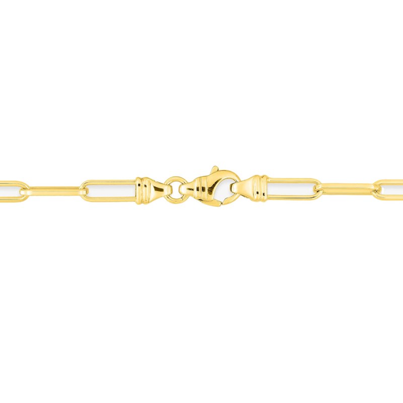 Bracelet Mixte 18 cm - Forçat carré - Or 18 Carats - Largeur 3.8 mm