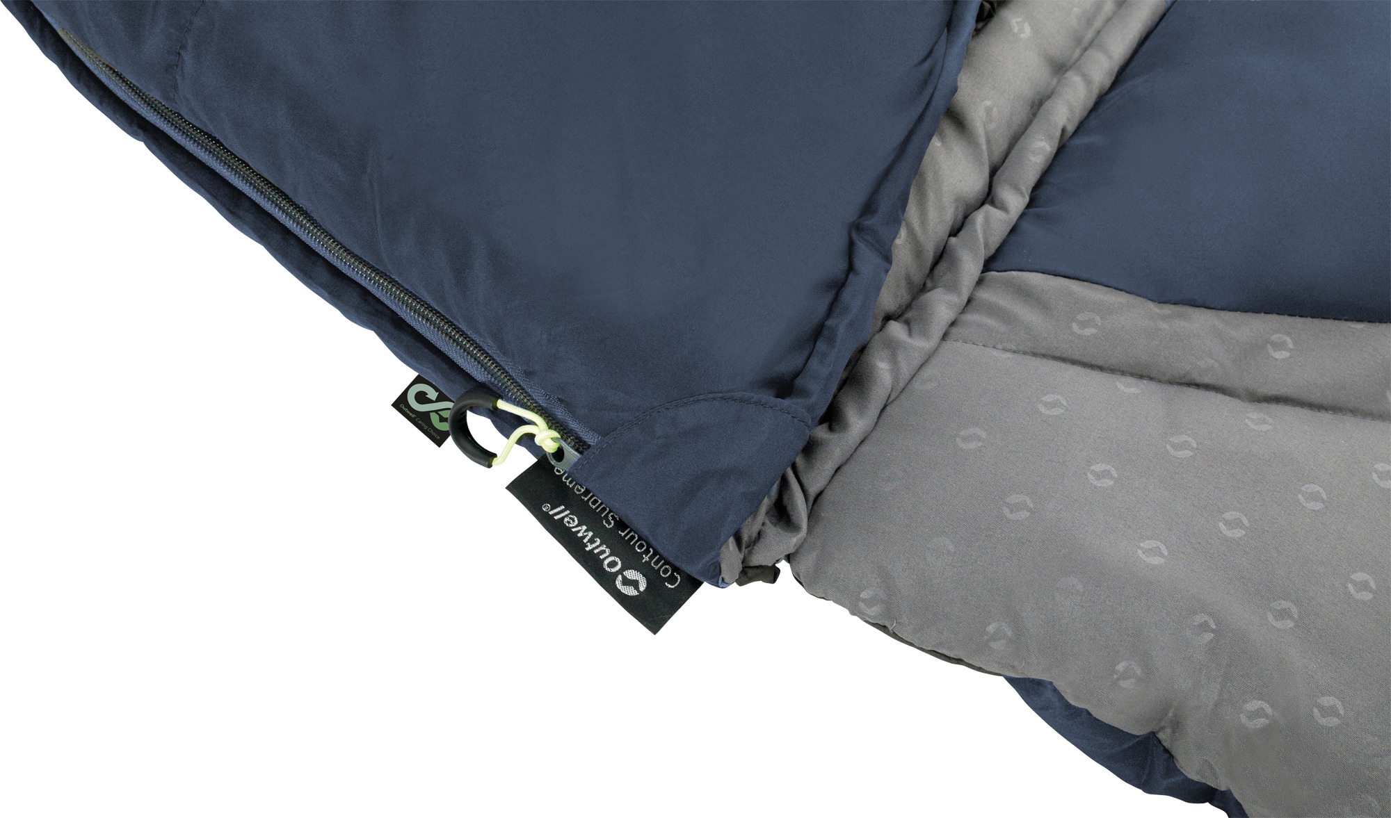 Outwell Contour Lux Deep Blue Deckenschlafsack wendbar 220 cm Reißverschluss links