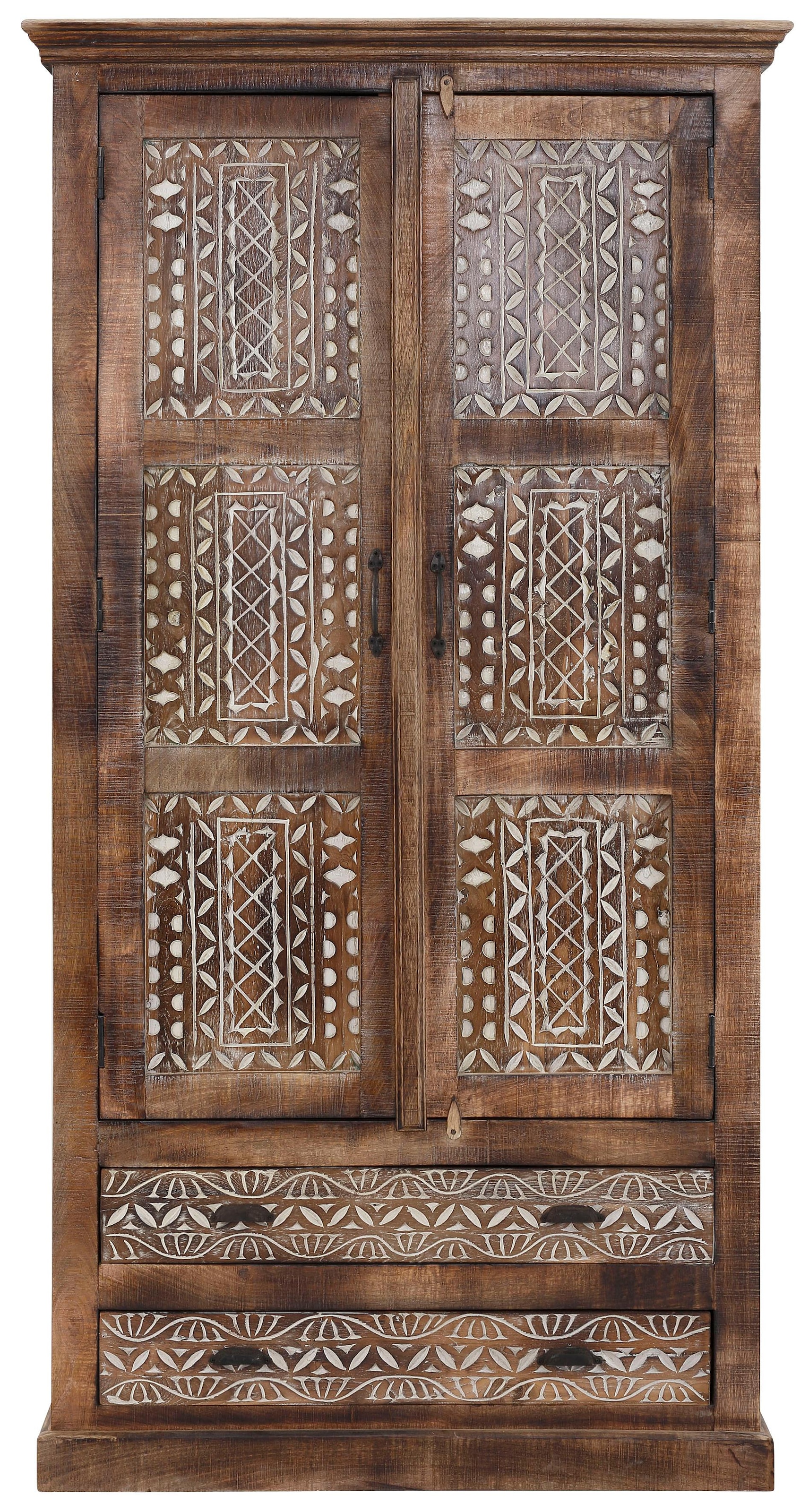 Home affaire Kleiderschrank »Maneesh« aus massivem Mangoholz und vielen Stauraummöglichkeiten, Höhe 190 cm