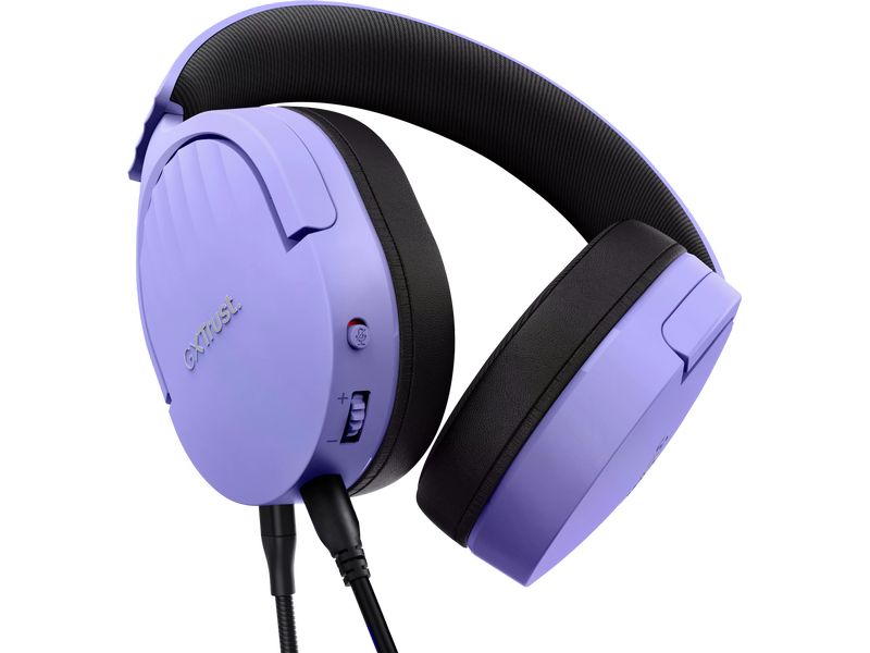 Trust Headset GXT 489P FAYZO Schwarz/Violett Leistungsstarkes, ohrumschliessendes Gaming-Headset, hergestellt für PC, Laptop und Konsolen