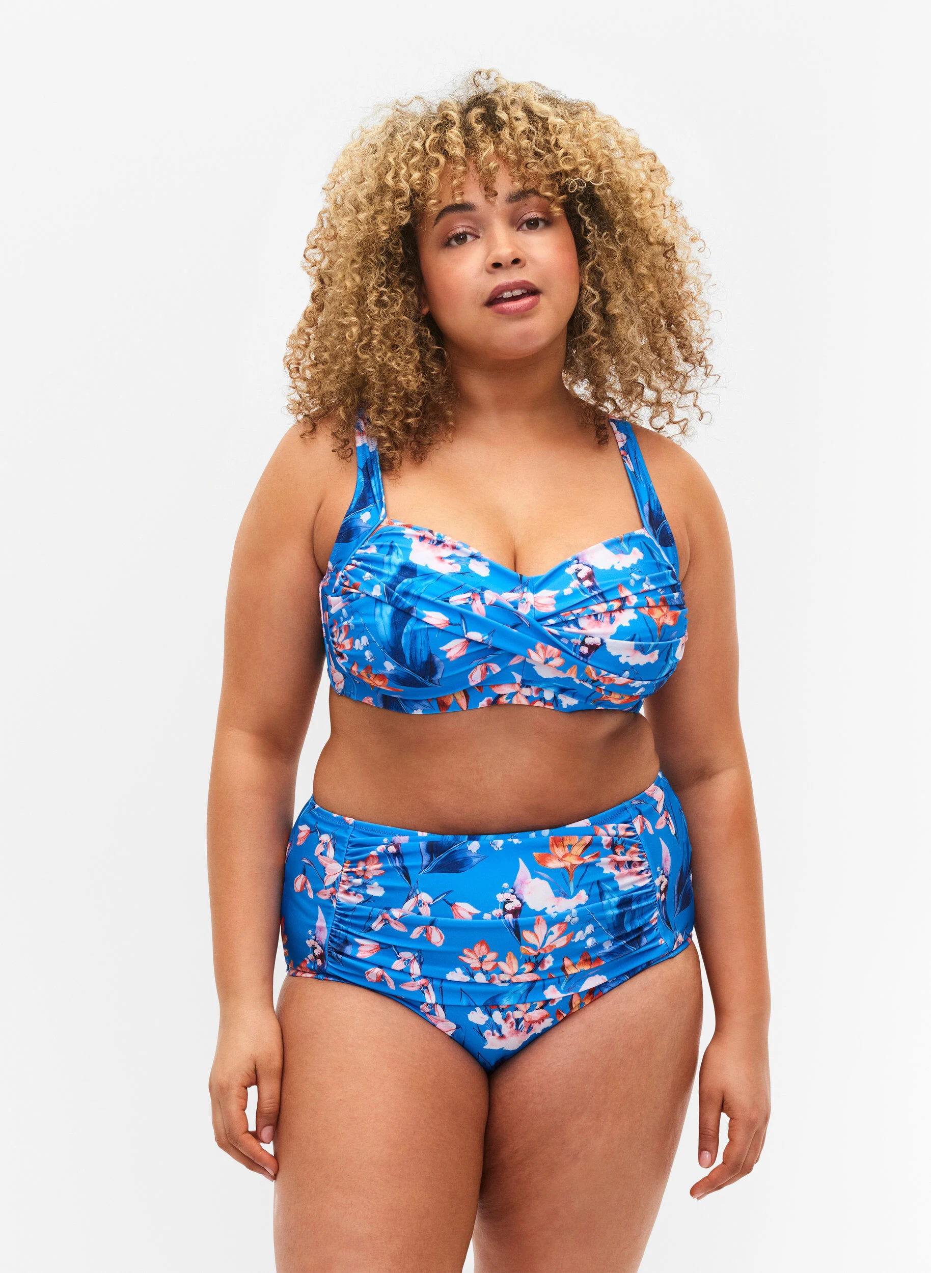 Ekstra højtaljet bikini underdel med print