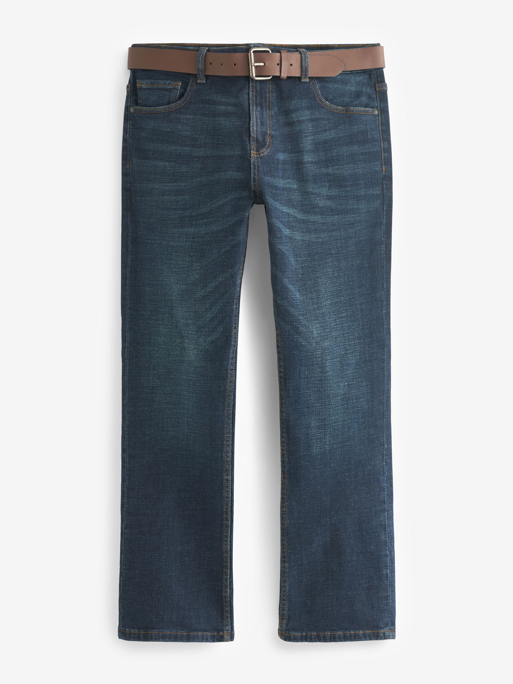 Blauwe wassing - Bootcut - Authentic jeans met riem