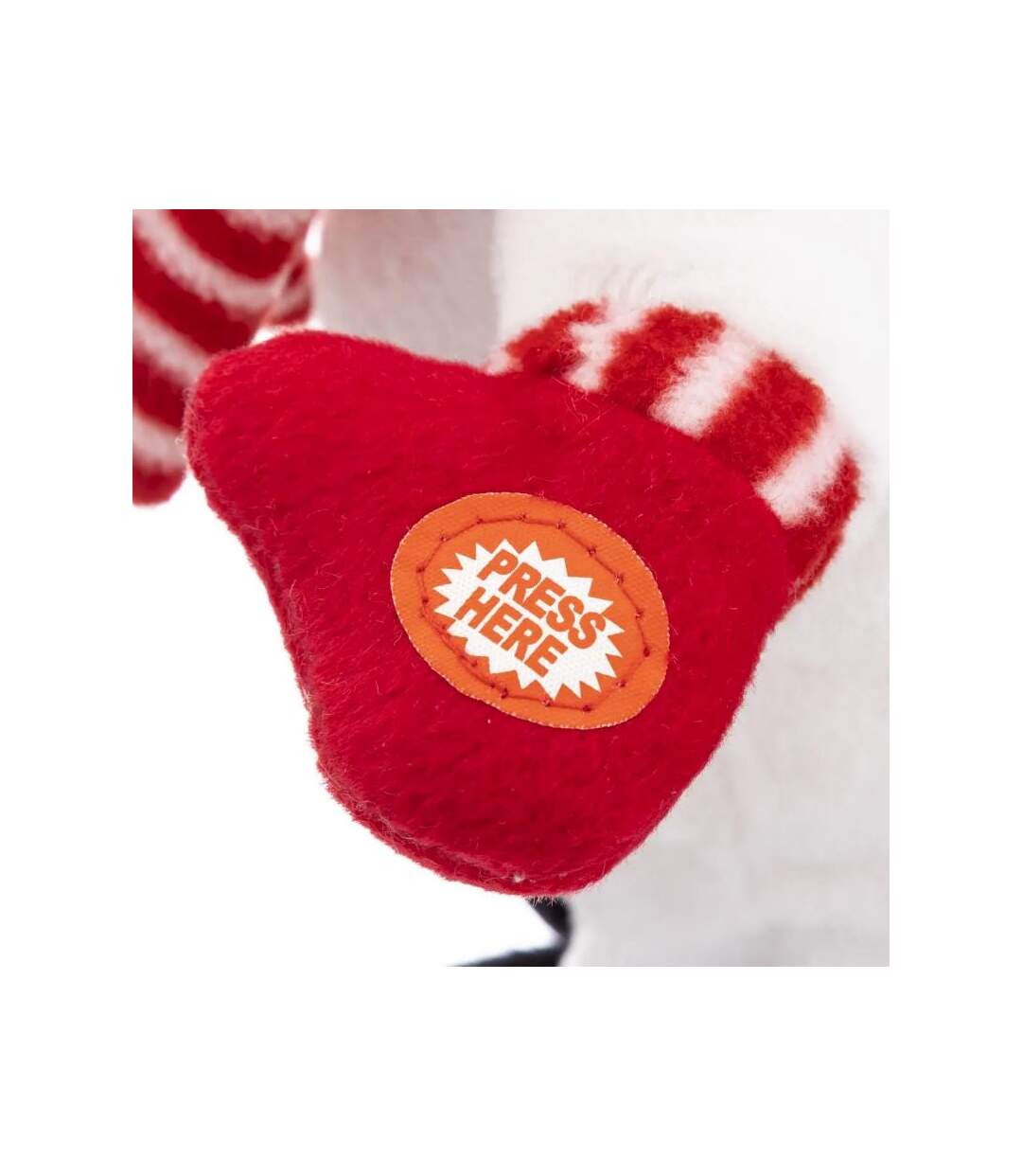 Bonhomme de Neige Musical 34cm Blanc & Rouge