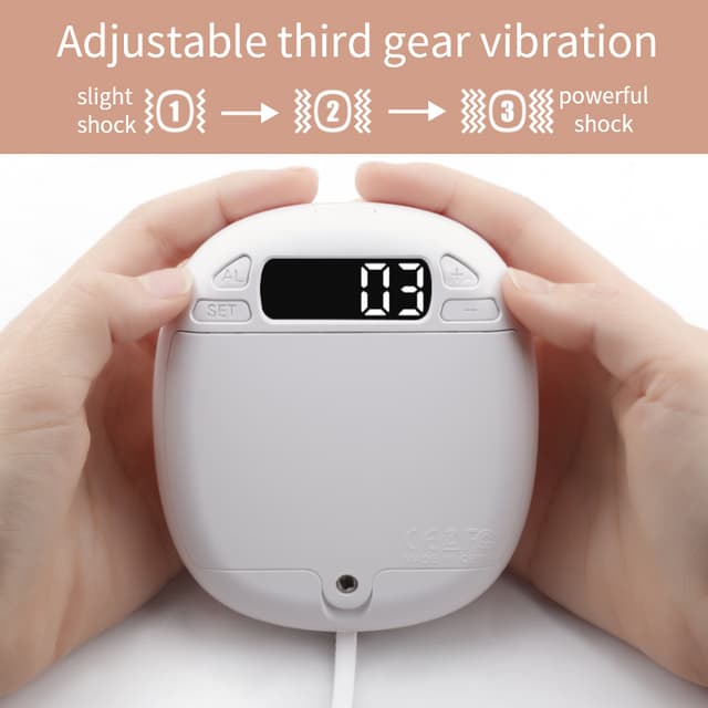 Vibrerende vækkeur med snooze-funktion Hvid
