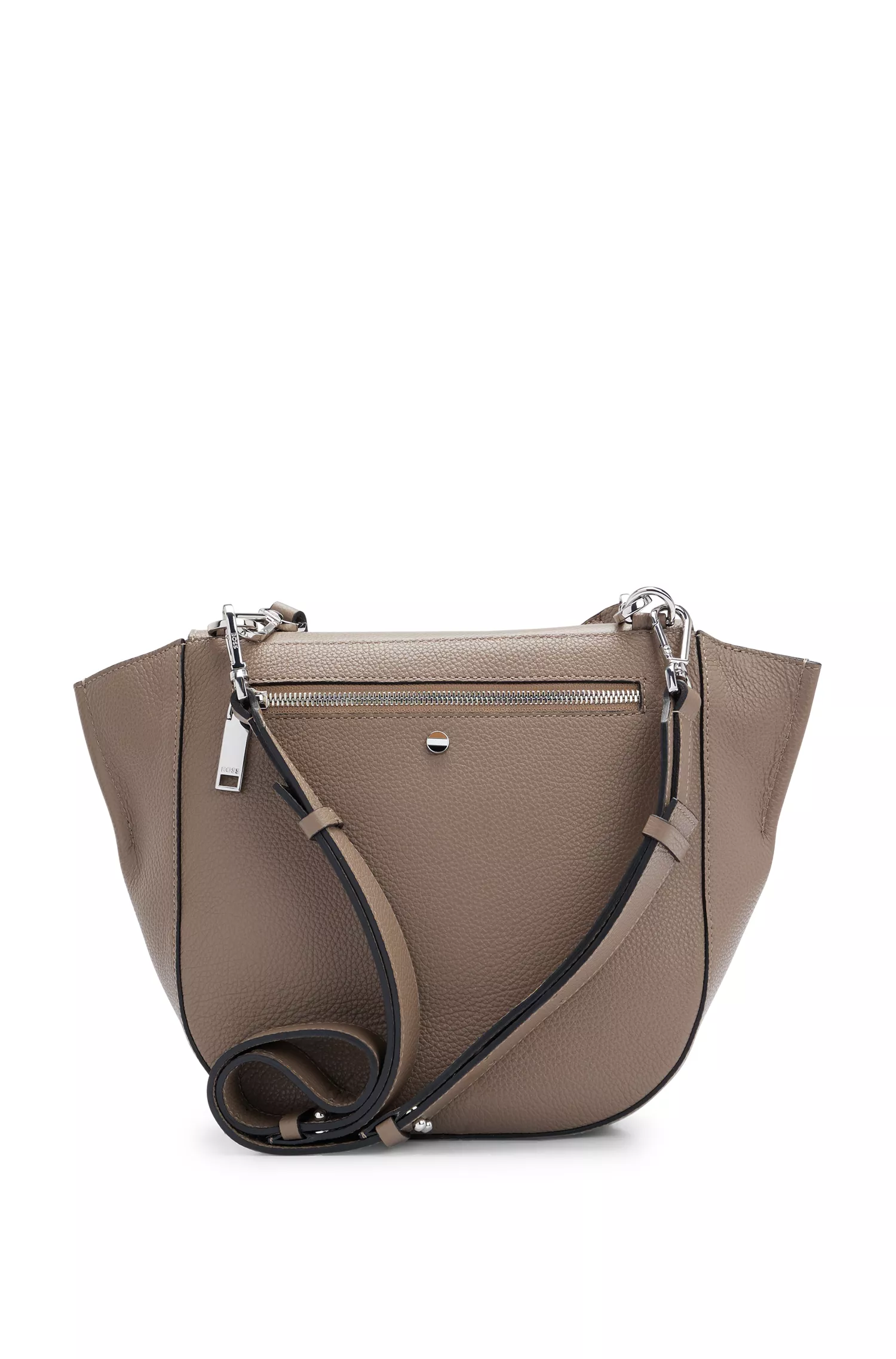 Bolsa BOSS Black-Saddle em couro granulado com alças removíveis.