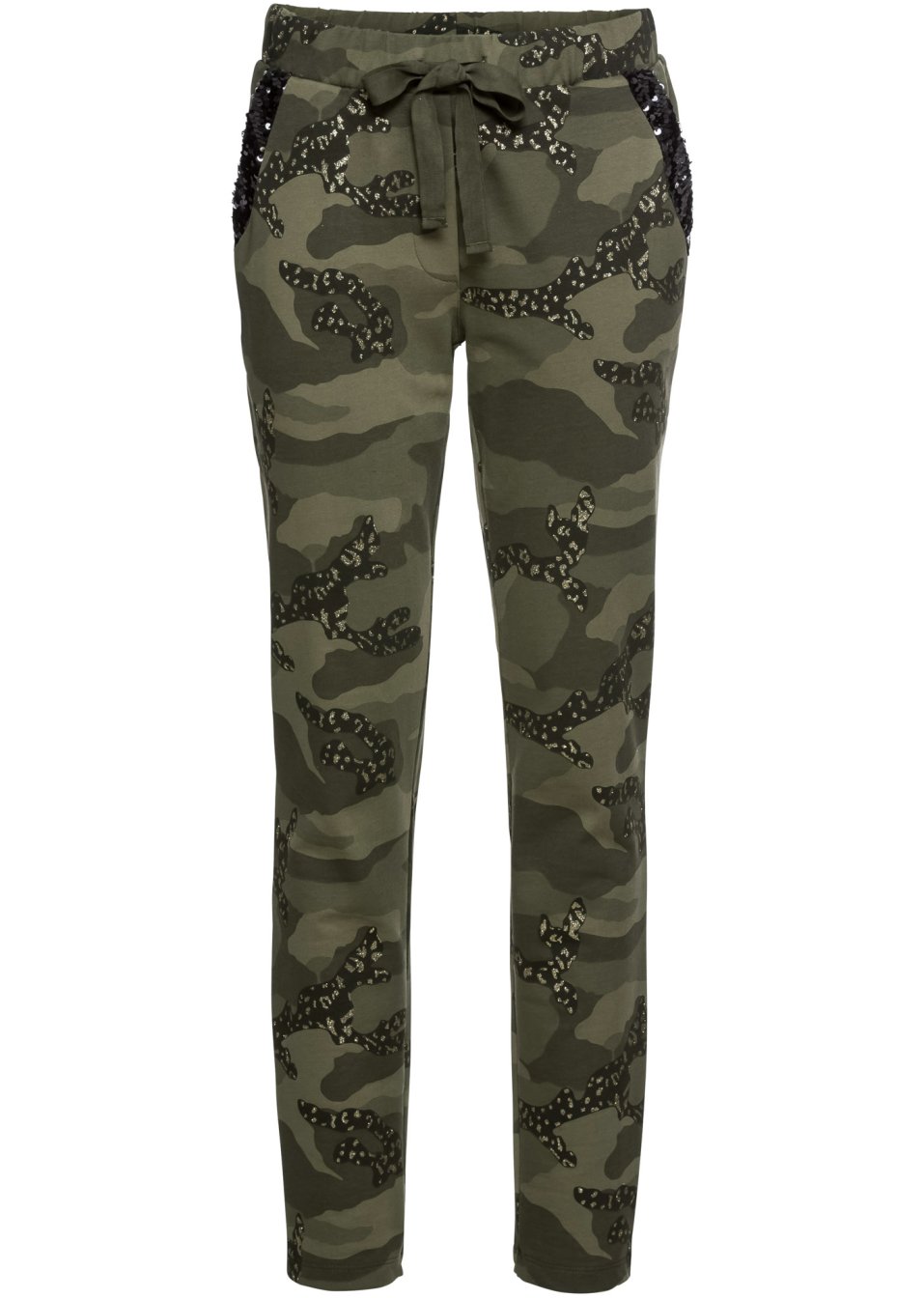 Pantalon sweat camouflage avec détails brillants