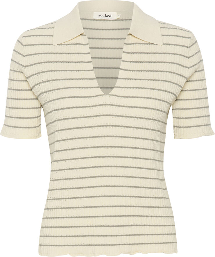 Soaked in Luxury SLLidya Tee White w shadow stripe