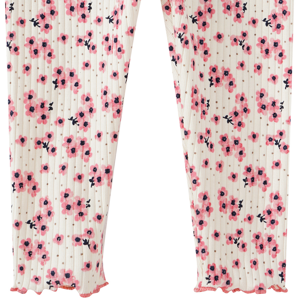 Topomini Pure Collection Baby Leggings mit Allover-Muster weiss / rosa