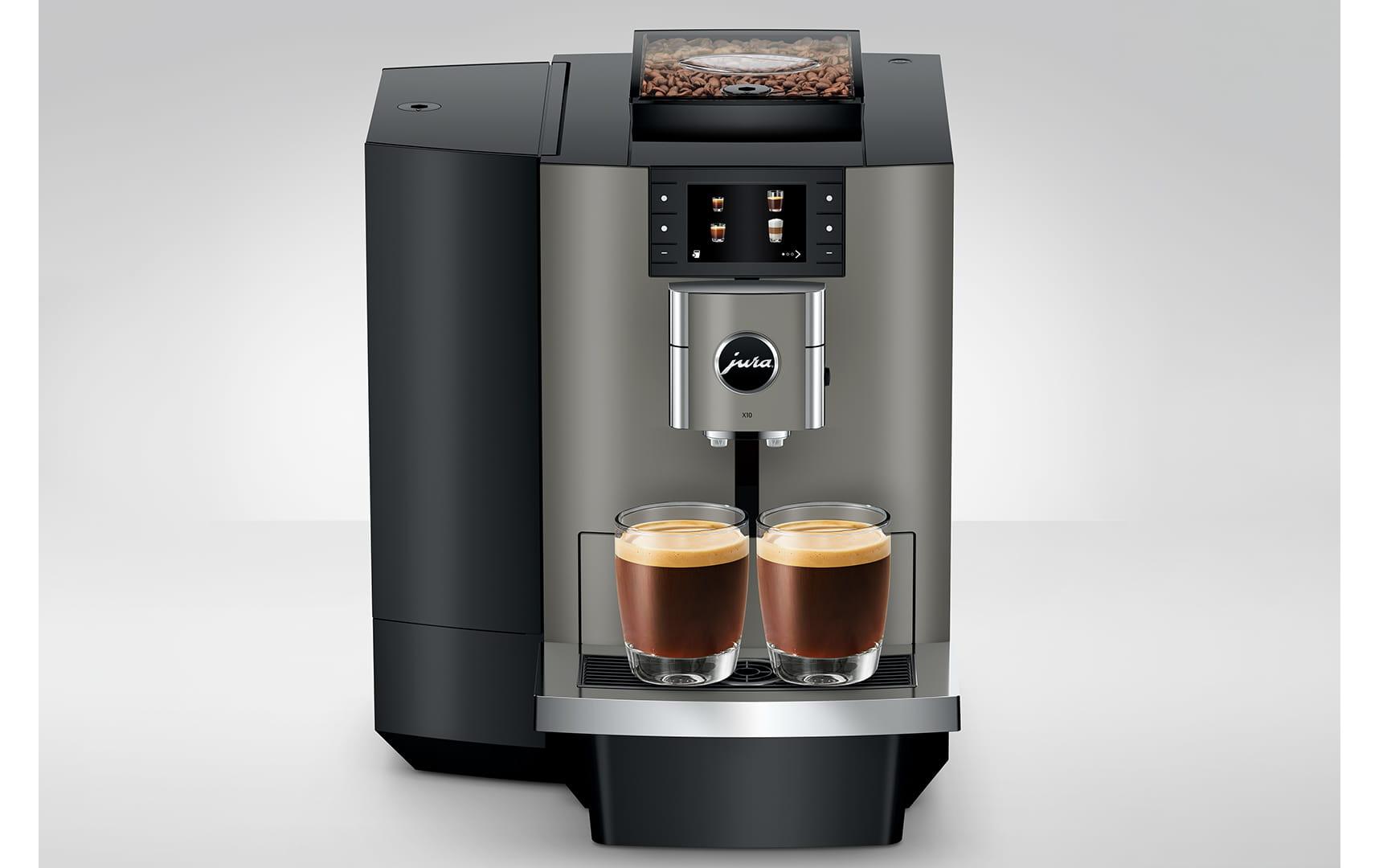 Kaffeevollautomat X10 Dark Inox (SA)<br>Kompakter Kaffeevollautomat mit 35 Kaffeespezialitäten und One-Touch-Lungo-Funktion
