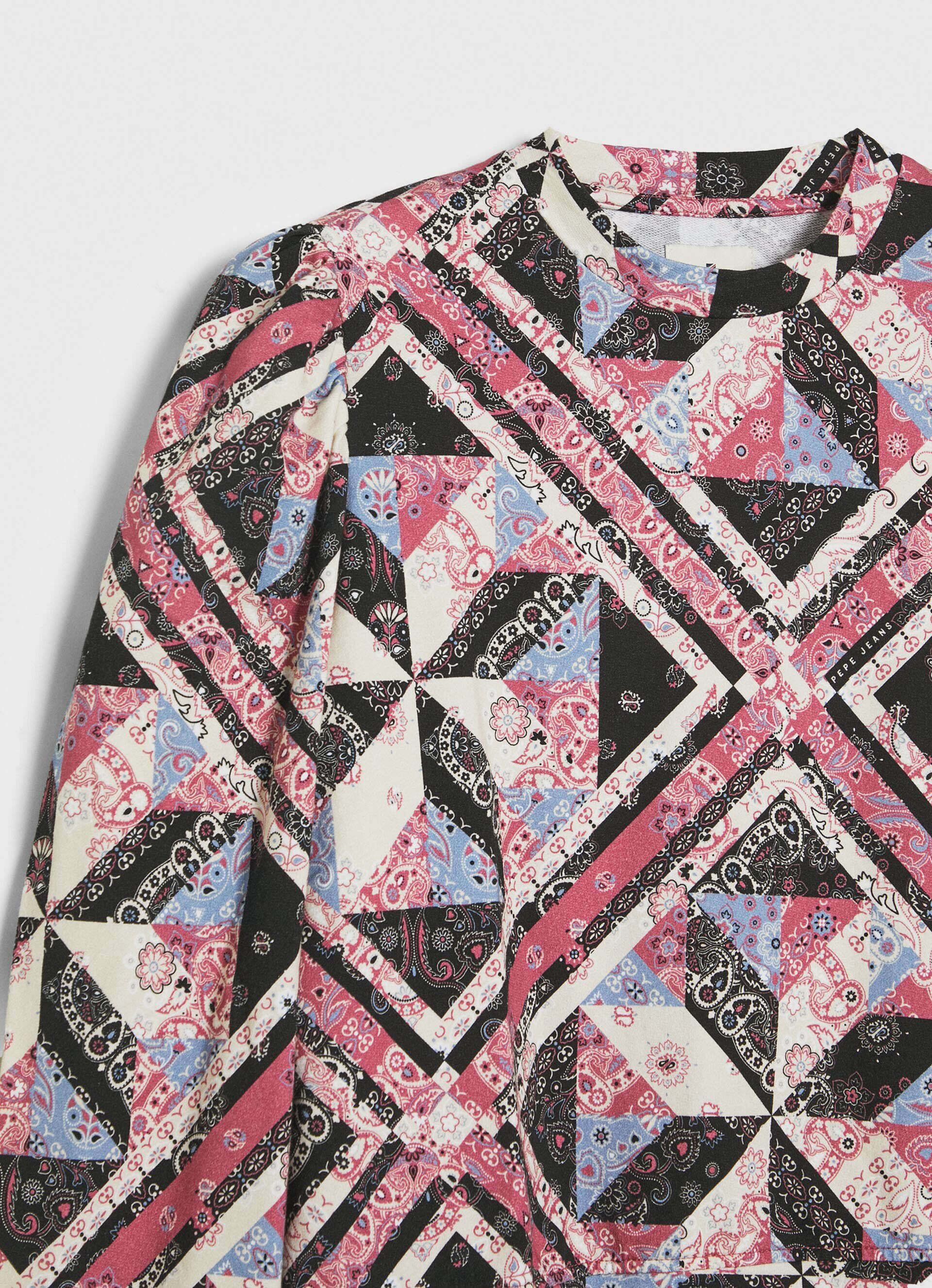 Suéter de algodão patchwork - multicolorido