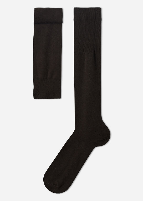 Meias compridas masculinas com cashmere