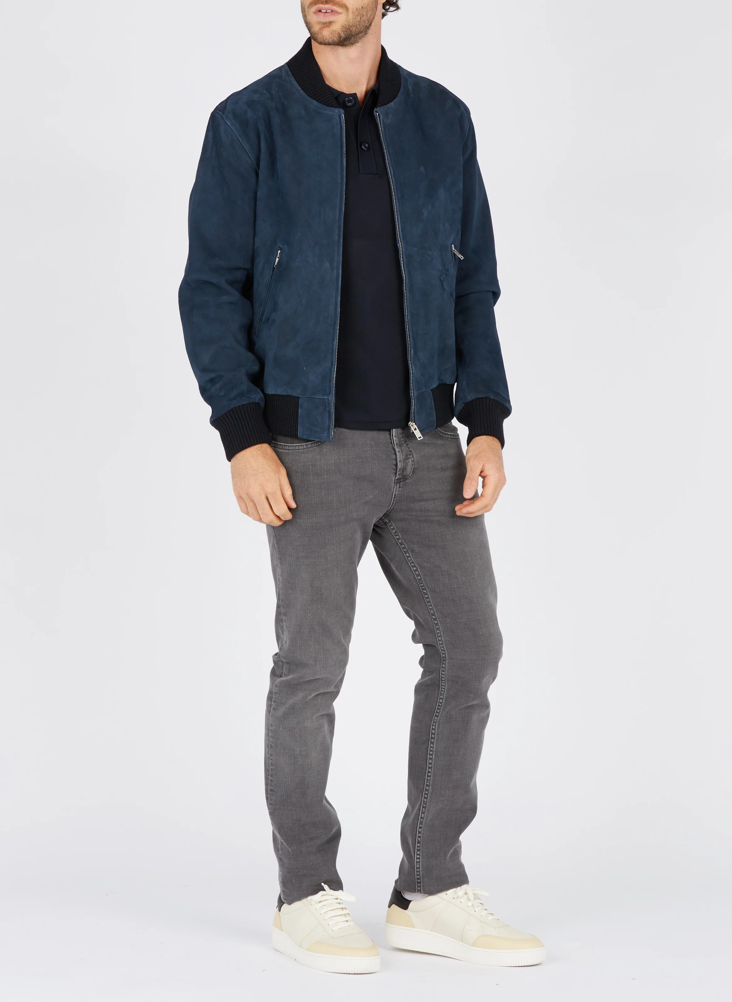 Jean slim taille normale en coton stretch | Gris