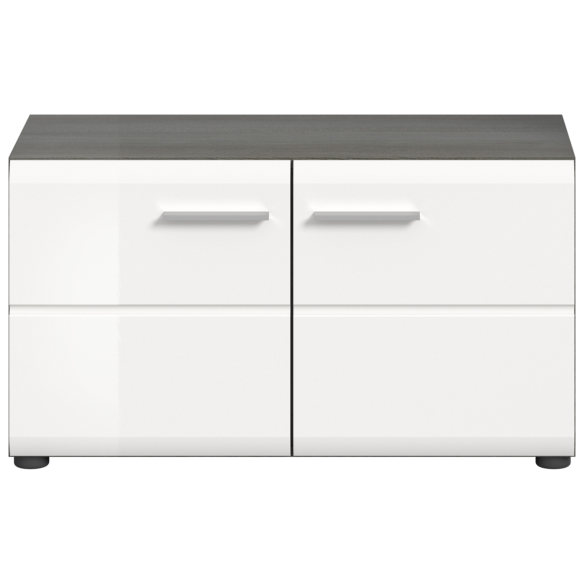 Sitzbank SALSA - rauchsilber-weiß Hochglanz - 80 cm
