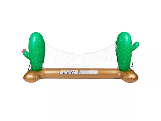 Filet de Volley Gonflable et Flottant pour Piscine & Plage, 274 x 165 x 37 cm - Design Cactus