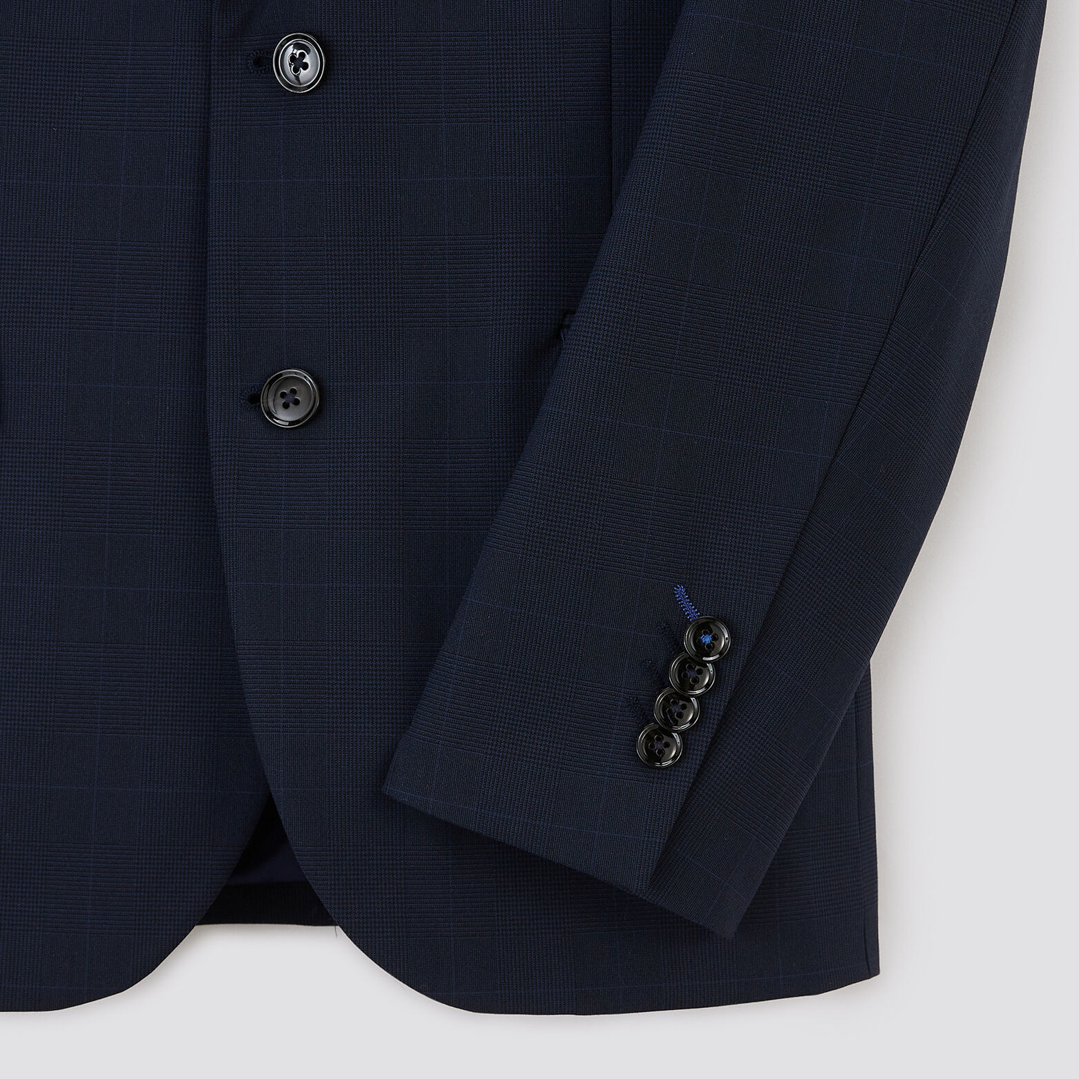 Veste de costume à carreaux slim Bleu