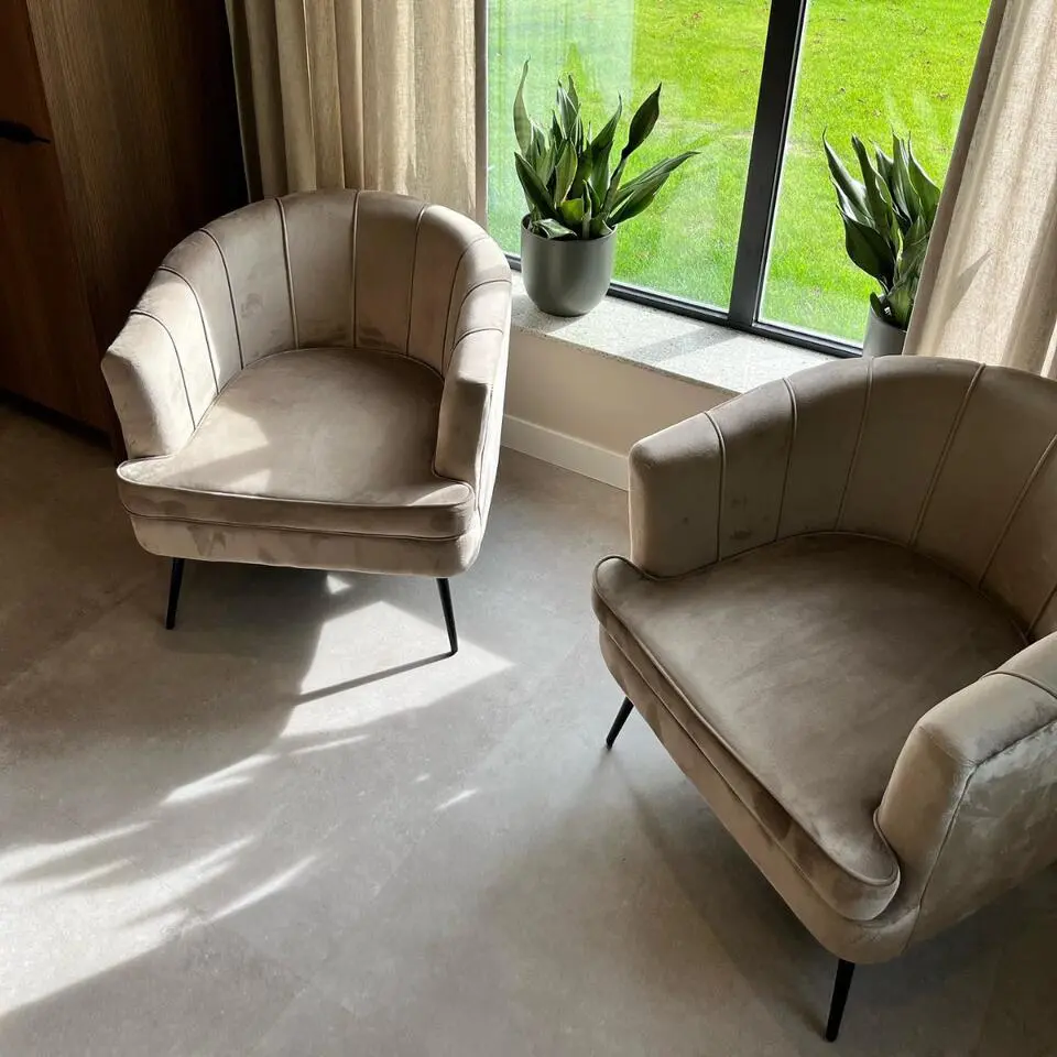 DS4U - Norah fauteuil velvet champagne/taupe