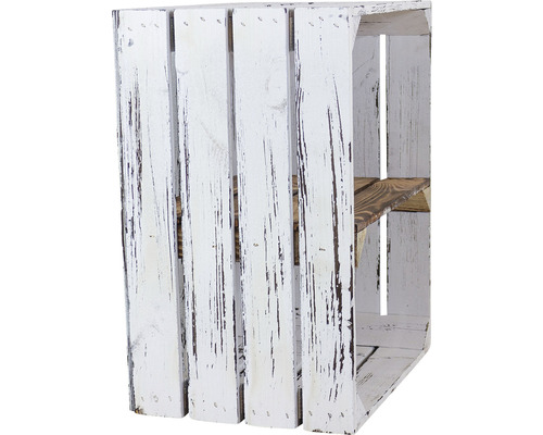 Shabby chic wit/gevlamd plankenkast 50x40x30 cm