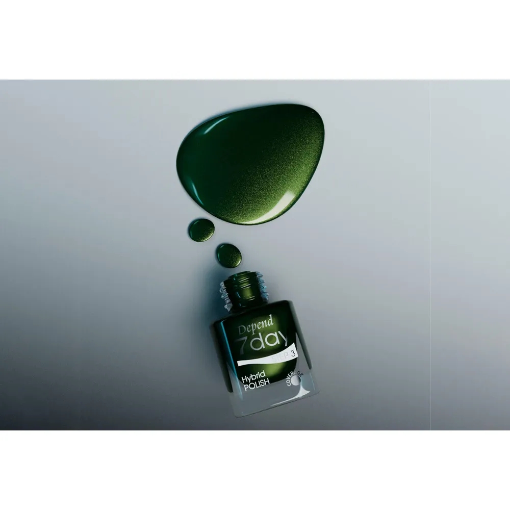 Depend Cosmetic 7day Hybrid Polish 7334 Sparkles Green - 5 ml.