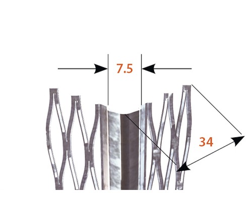 CATNIC binnenpleisterprofiel, gegalvaniseerd staal, voor pleisterdikte 12 mm, 2000 x 34 x 34 mm, bundel = 25 stuks