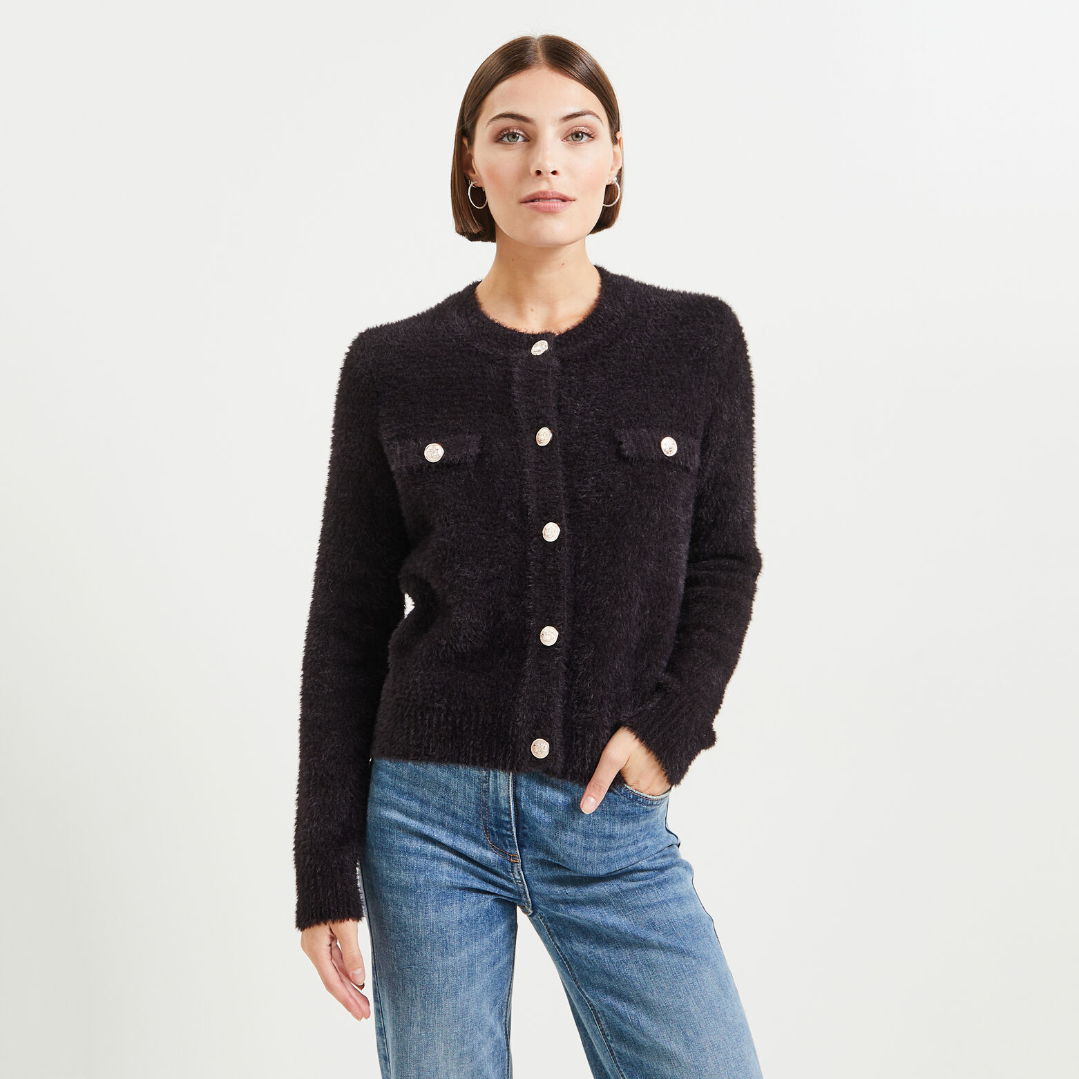 Gilet fluffy femme