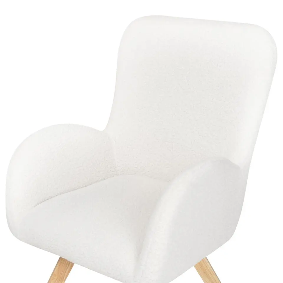 BJARN - Fauteuil - Wit - Bouclé