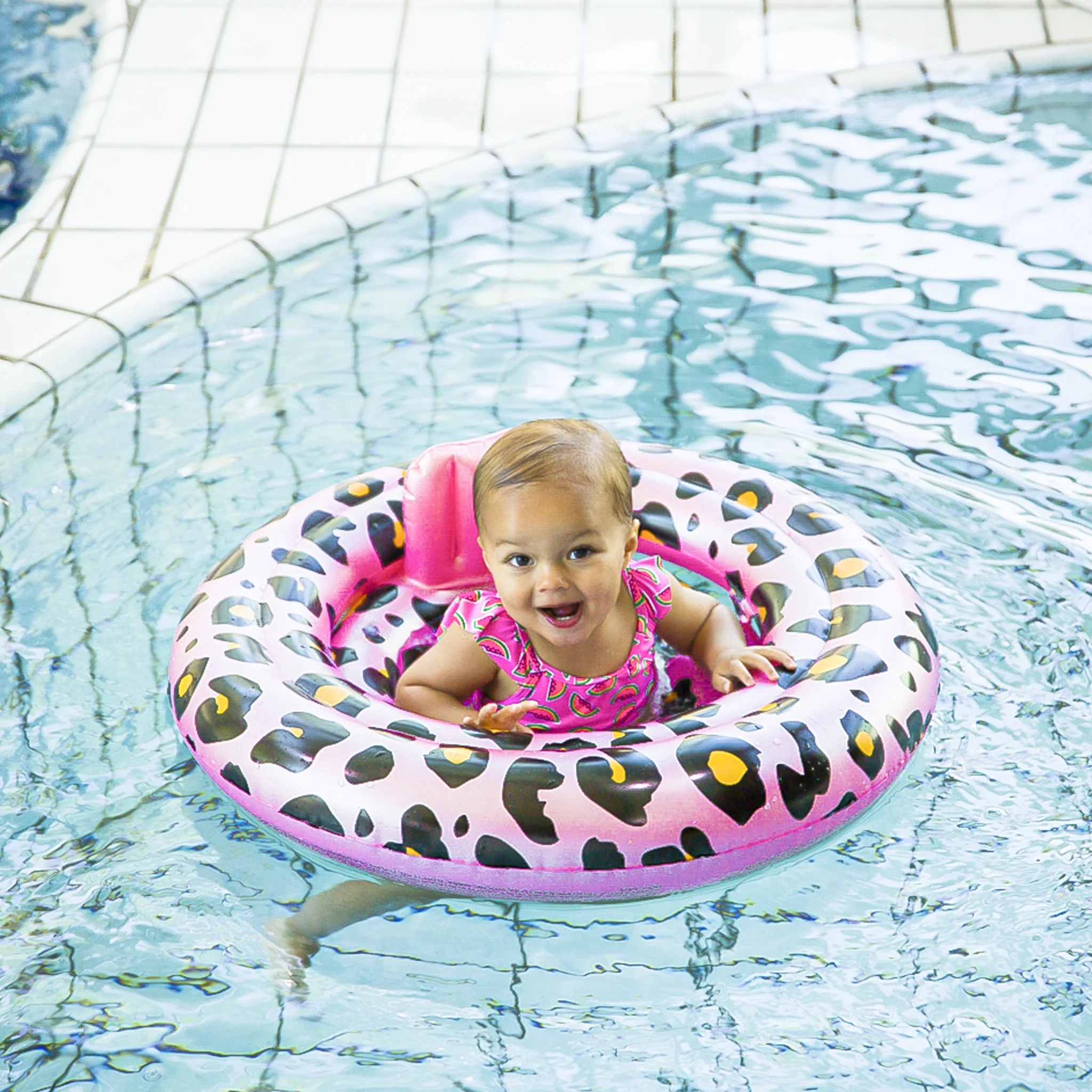 Swim Essentials Baby float Panterprint Rose
