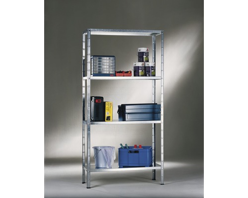 Schulte verzinkte insteekstelling, 180x120x35 cm, 4 legborden, hoekprofielen, draagvermogen 340 kg
