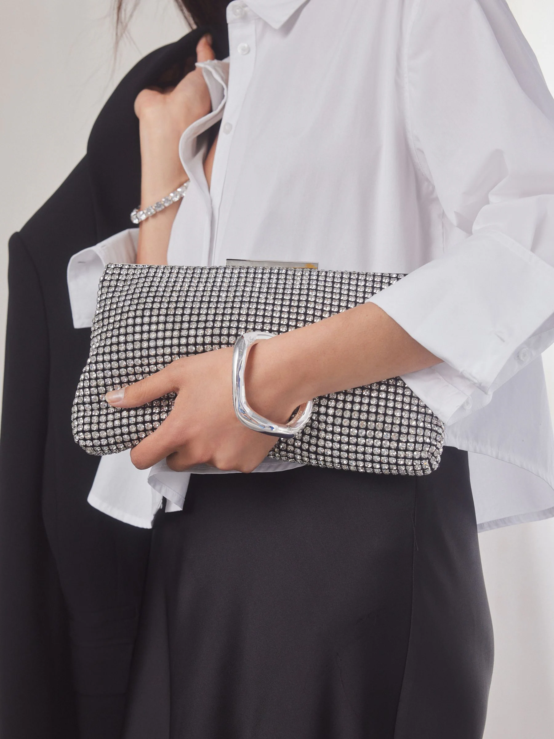 Zilver - Glinsterende clutch