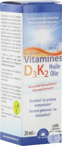 Dr. Jacob's Vitamine D3 K2 Huile Flacon 20ml