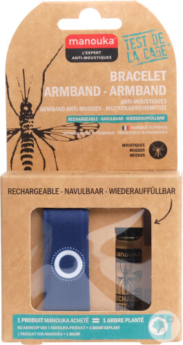 Manouka Bracelet Anti-Moustiques Uni Bleu Marine 1 Pièce