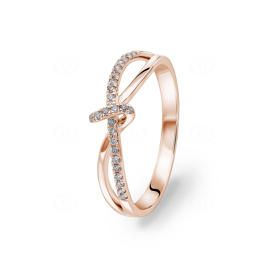 Ring 750/18 K Roségold mit Diamanten 0.10 ct H/si