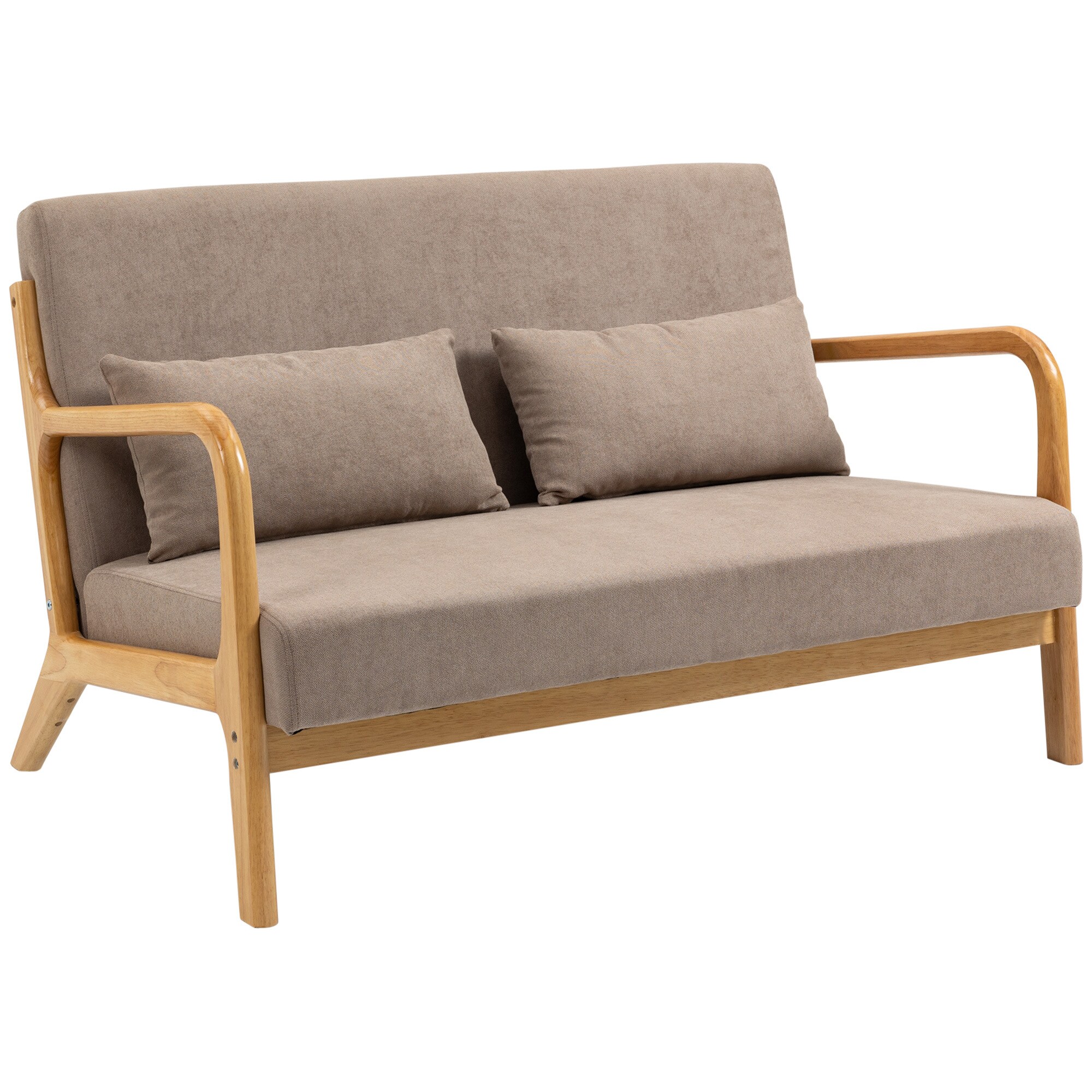 HOMCOM 2-Sitzer Sofa mit Rückenkissen grau 122L x 71B x 76H cm