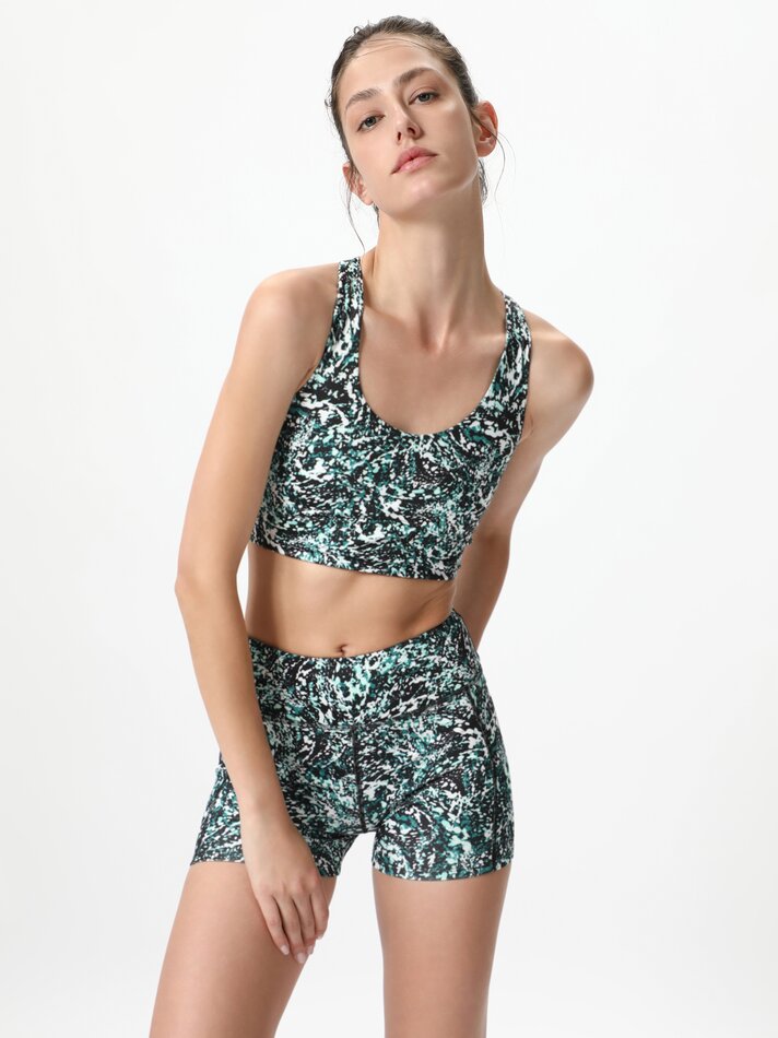 Top esportivo estampado - Branco/verde