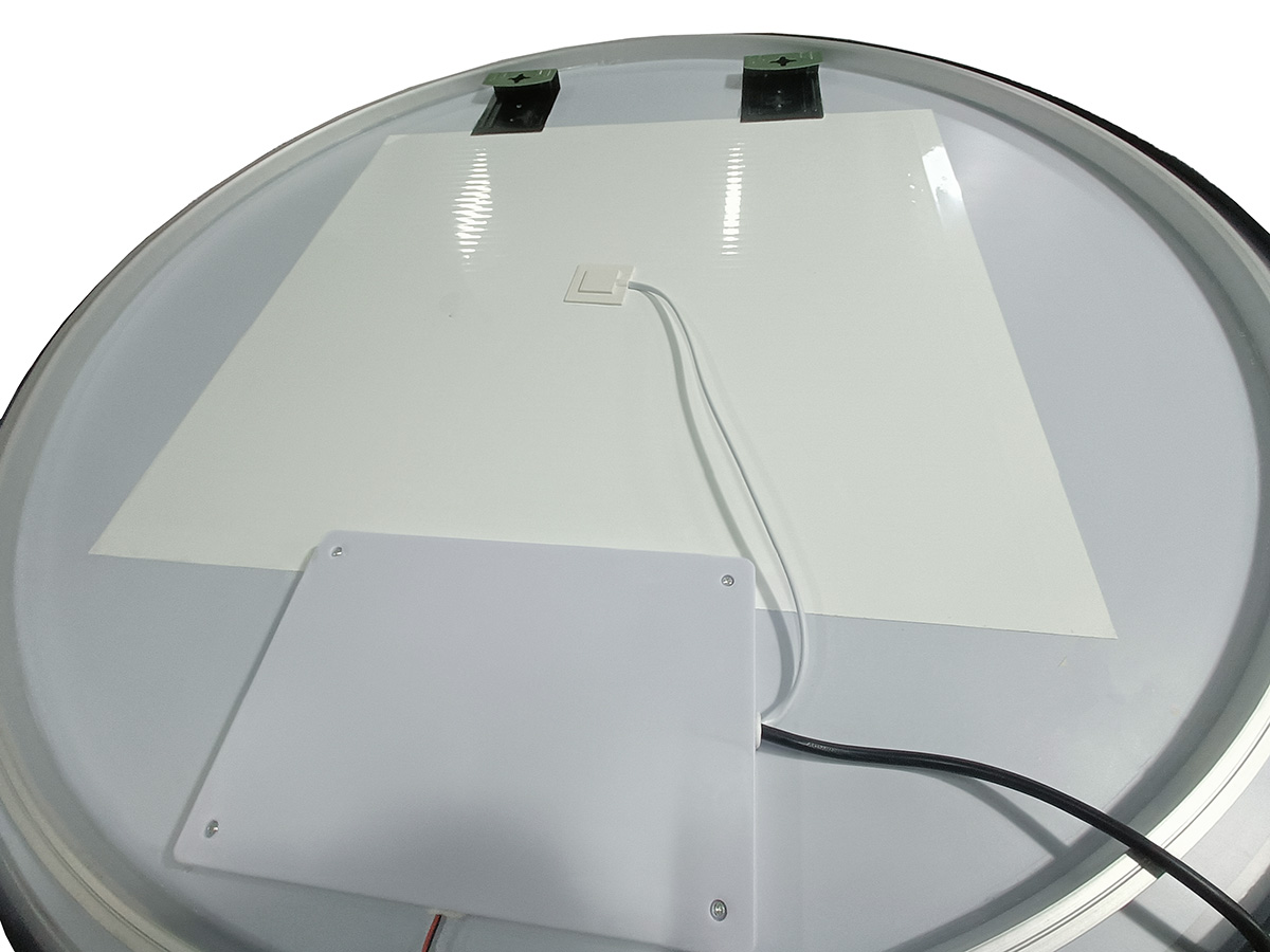 Saniclear Circle Black ronde spiegel met LED verlichting 70cm incl. spiegelverwarming mat zwart