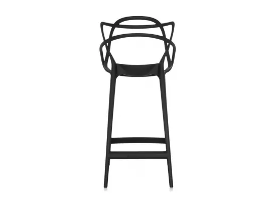 Tabouret moderne avec accoudoirs noir Beliano 66cm