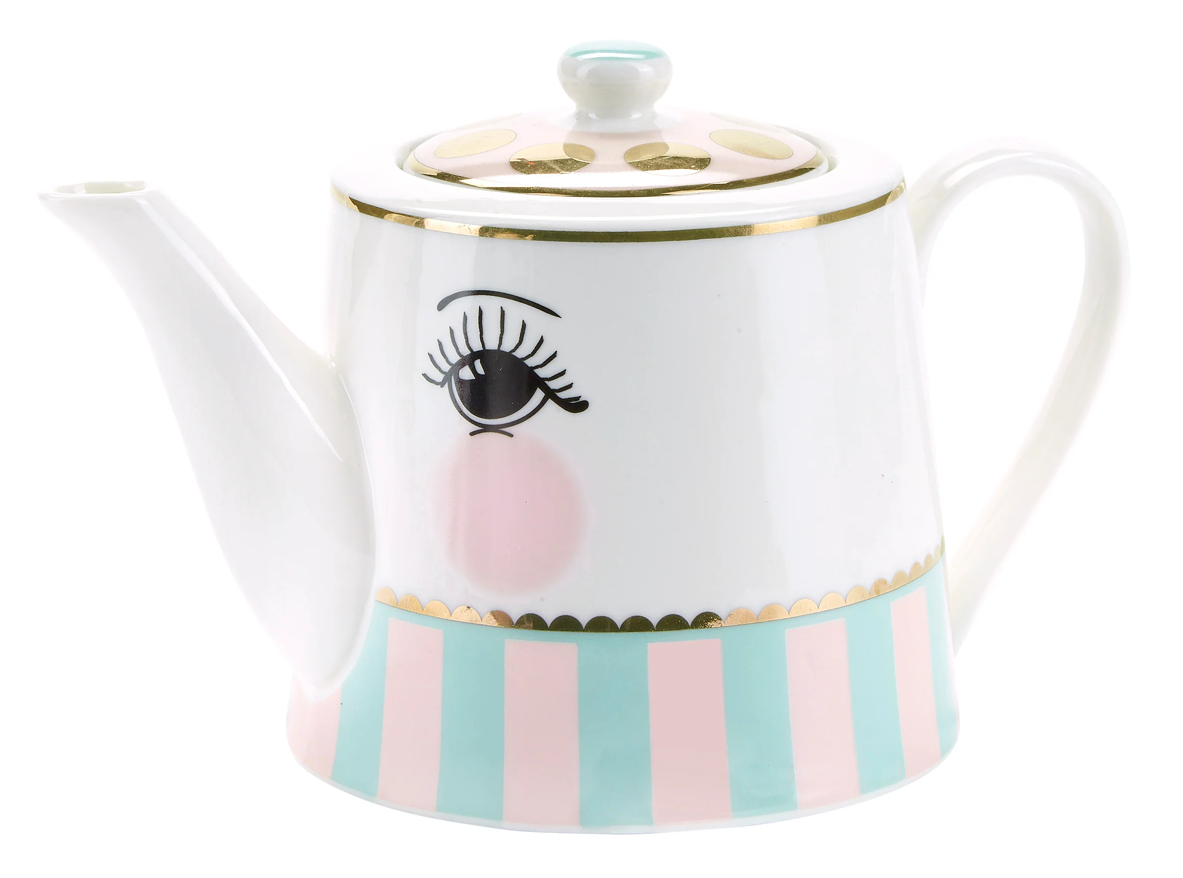 Miss Étoile  Candy tekande, hvid/grøn - H:13,8cm.