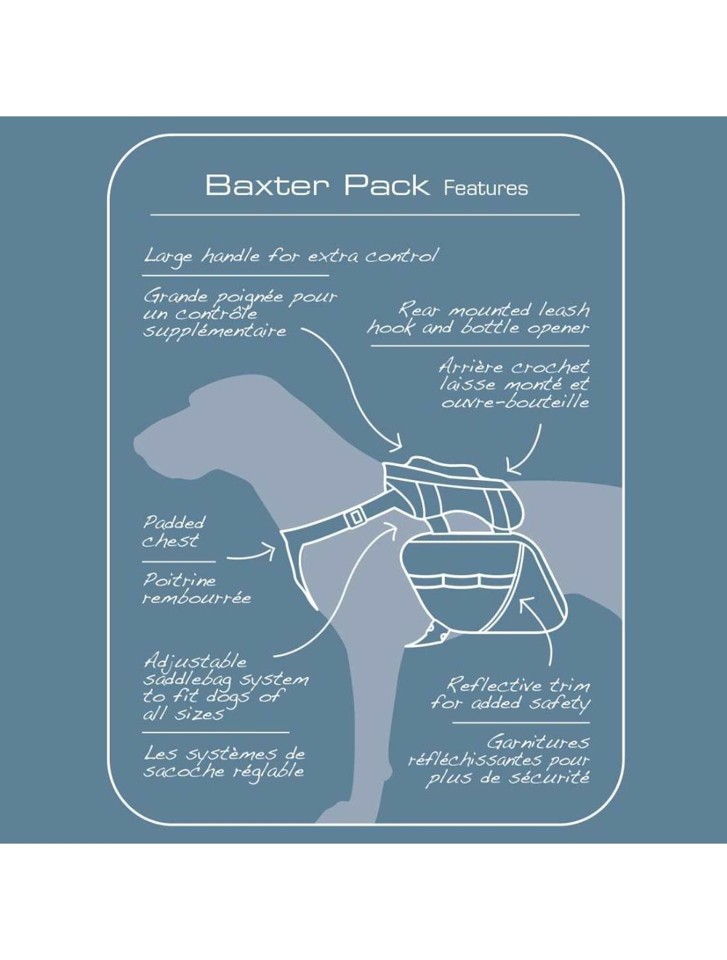 KURGO - Backpack m. hundesele Baxter, Blå