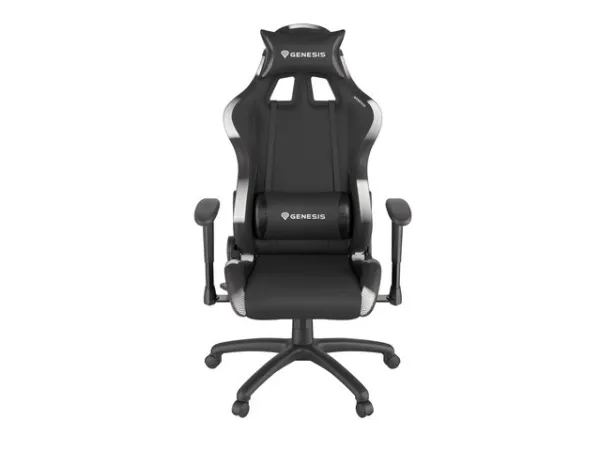 Genesis Trit 500 RGB - Stol - ergonomisk - lænestol - armstøtter - T-formet - vippe - drejeled - tekstil, PU syntetisk læder - sort