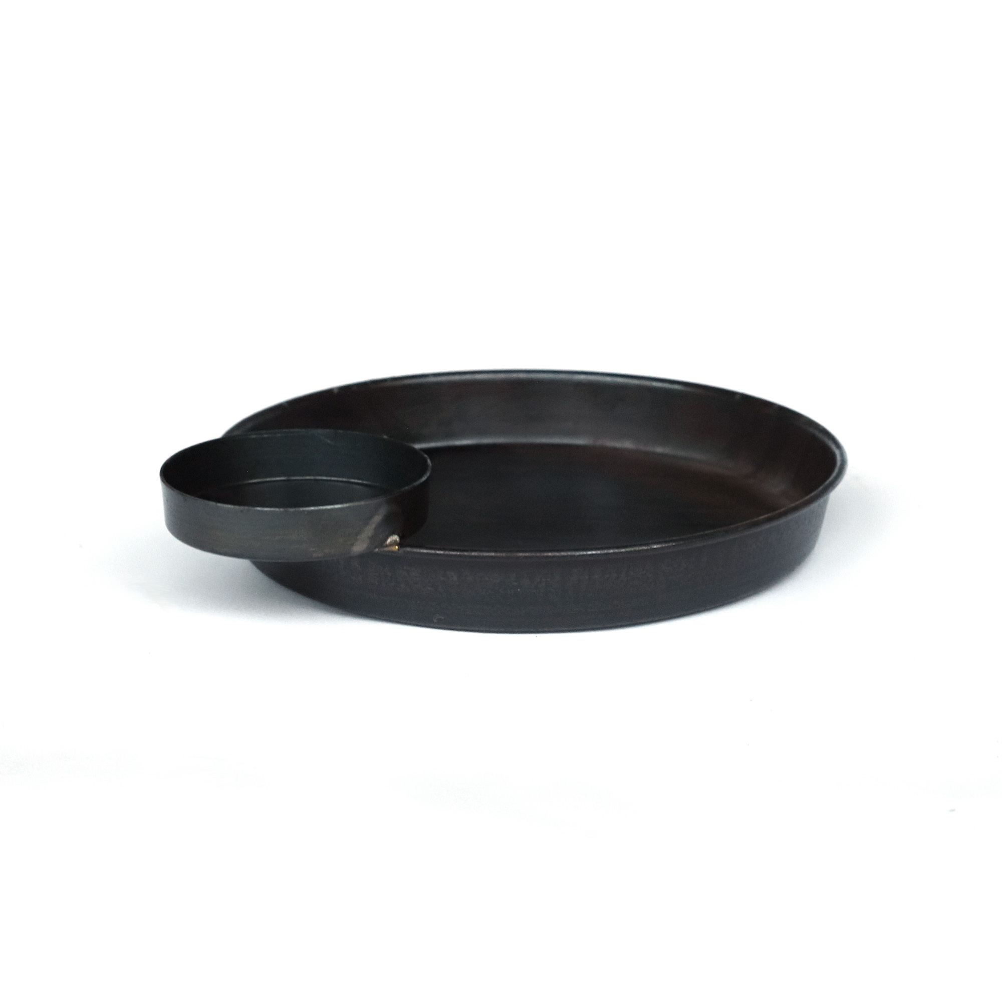 Runde Ablage aus Eisen M, anthrazit, B 25 cm, L 21 cm, H 5 cm von fischer's lagerhaus