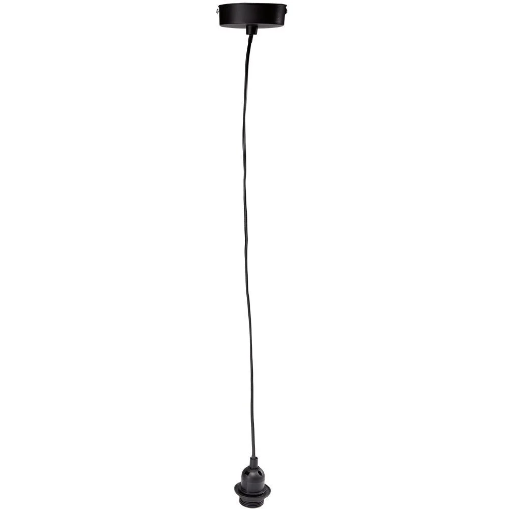 Ampoule suspendue câble noir E27 Ø6xH120cm