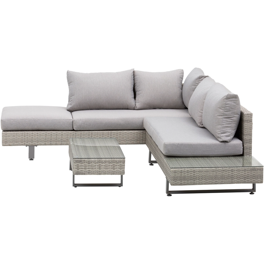 Outsunny Rattansofa Set mit Tisch grau